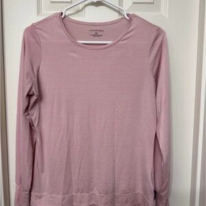 Lands' End Pink Fitted Long Sleeve T-Shirt
